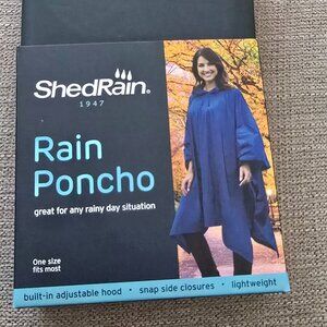 ShedRain Rain Poncho- Charcoal - One Size Fits Most - New